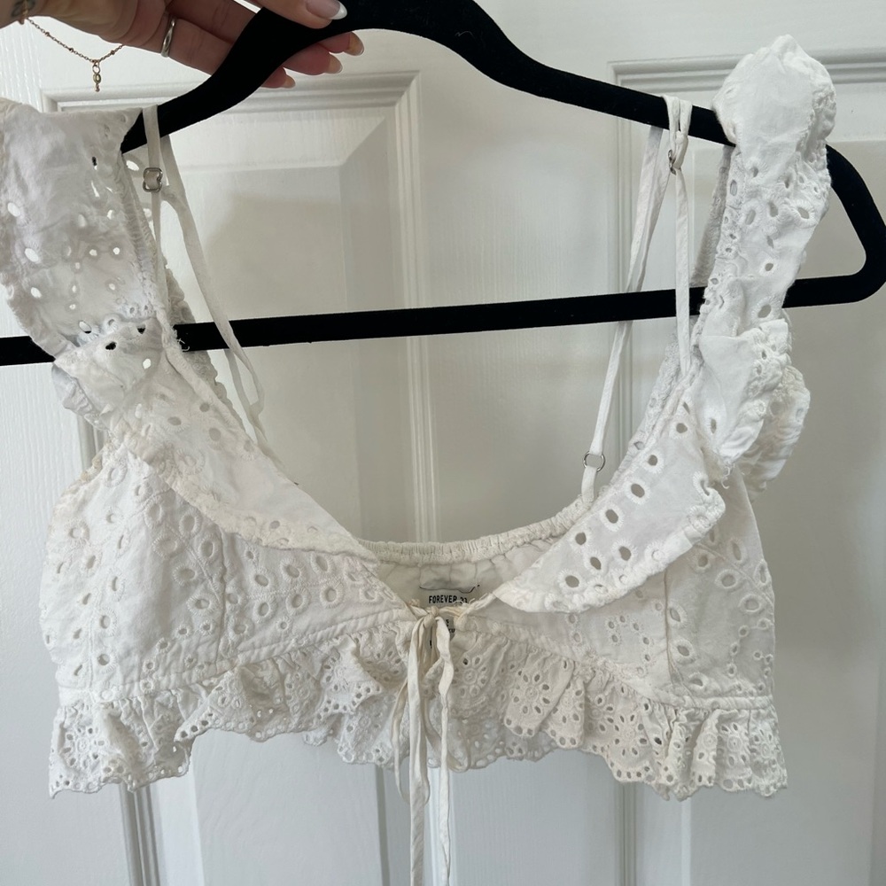 White lace top- from forever 21 very flattering and cute